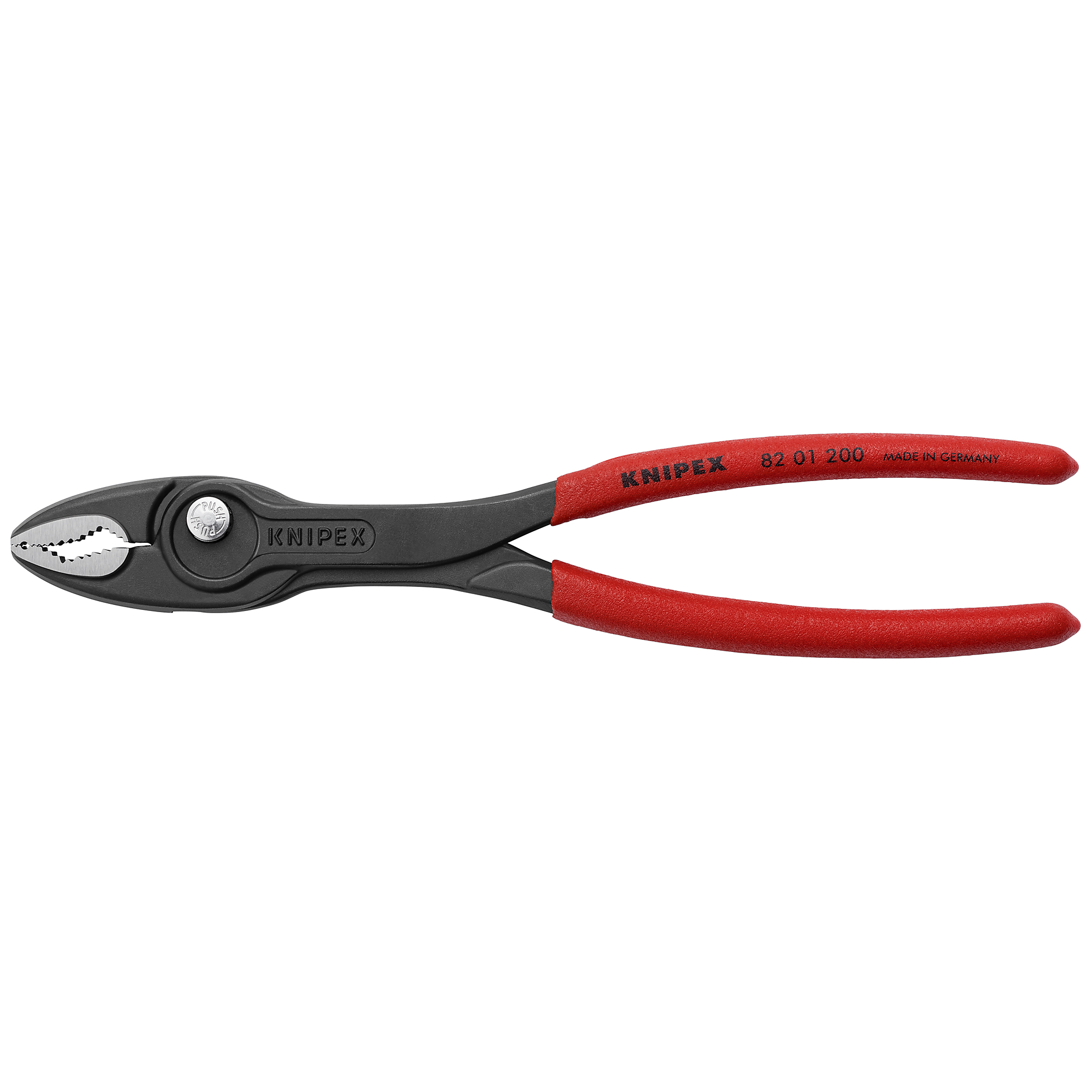 KNIPEX TwinGrip Pliers - 8in., Non-Slip Plastic, Steel, 0.875in. Jaw Capacity, Model# 82 01 200